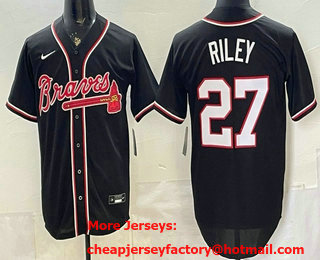 Men's Atlanta Braves #27 Austin Riley 2026 Black Fashion Cool Base Jersey