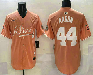 Men's Atlanta Braves #44 Hank Aaron Cream Cool Base Limited Jersey