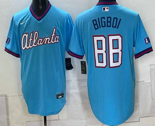 Men's Atlanta Braves #88 Big Boi Blue 2026 City Connect Stadium Stitched Jersey