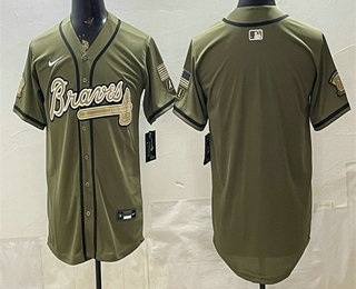 Men's Atlanta Braves Blank Olive 2026 Armed Forces Day Jersey