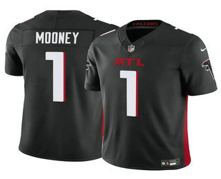 Men's Atlanta Falcons #1 Darnell Mooney Black 2024 FUSE Vapor Limited Stitched Jersey