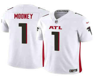 Men's Atlanta Falcons #1 Darnell Mooney White 2024 FUSE Vapor Limited Stitched Jersey