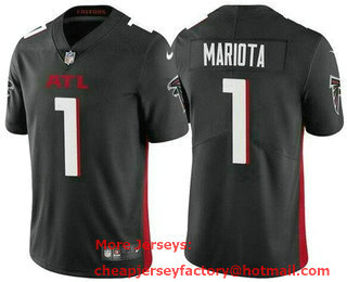 Men's Atlanta Falcons #1 Marcus Mariota Limited Black Vapor Jersey
