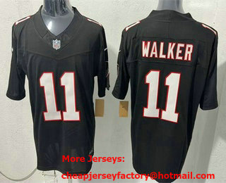 Men's Atlanta Falcons #11 Jalon Walker Limited Black FUSE Vapor Jersey