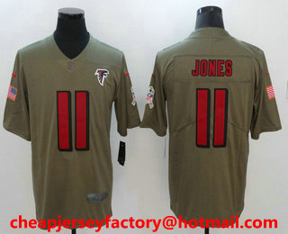 Men's Atlanta Falcons #11 Julio Jones Olive 2017 Salute To Service Stitched NFL Nike Limited Jersey