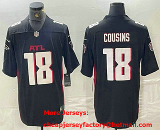 Men's Atlanta Falcons #18 Kirk Cousins New Black Vapor Untouchable Limited Stitched Jersey