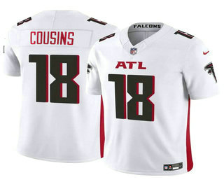 Men's Atlanta Falcons #18 Kirk Cousins White 2023 FUSE Vapor Limited Stitched Jersey