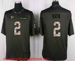 Men's Atlanta Falcons #2 Matt Ryan Black Anthracite 2016 Salute To Service Stitched NFL Nike Limited Jersey