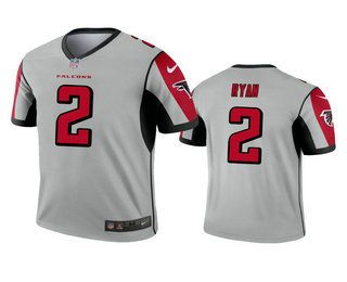 Men's Atlanta Falcons #2 Matt Ryan Silver Inverted Legend Jersey