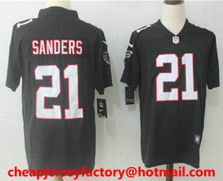Men's Atlanta Falcons #21 Deion Sanders Black 2017 Vapor Untouchable Stitched NFL Nike Limited Jersey