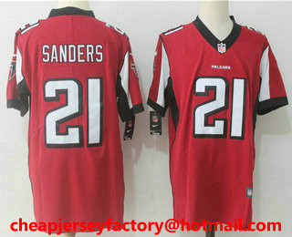 Men's Atlanta Falcons #21 Deion Sanders Red 2017 Vapor Untouchable Stitched NFL Nike Limited Jersey