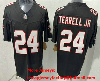 Men's Atlanta Falcons #24 AJ Terrell jr Limited Black FUSE Vapor Jersey