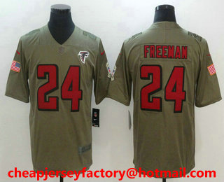 Men's Atlanta Falcons #24 Devonta Freeman Olive 2017 Salute To Service Stitched NFL Nike Limited Jersey
