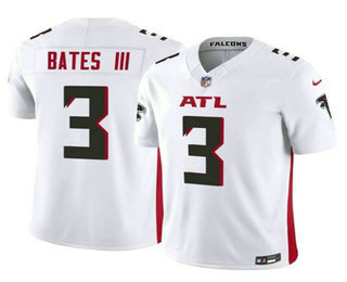 Men's Atlanta Falcons #3 Jessie Bates III White 2023 FUSE Vapor Limited Stitched Jersey