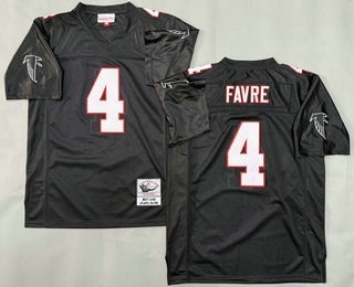 Men's Atlanta Falcons #4 Brett Favre Black 1991 Throwback Jersey