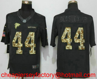 Men's Atlanta Falcons #44 Vic Beasley Jr Black Anthracite 2016 Salute To Service Stitched NFL Nike Limited Jersey