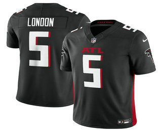 Men's Atlanta Falcons #5 Drake London Black 2023 FUSE Vapor Limited Stitched Jersey