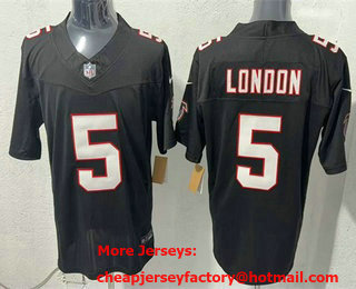 Men's Atlanta Falcons #5 Drake London Limited Black FUSE Vapor Jersey