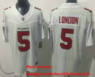 Men's Atlanta Falcons #5 Drake London Limited White FUSE Vapor Jersey