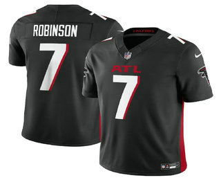 Men's Atlanta Falcons #7 Bijan Robinson Black 2023 FUSE Vapor Limited Stitched Jersey