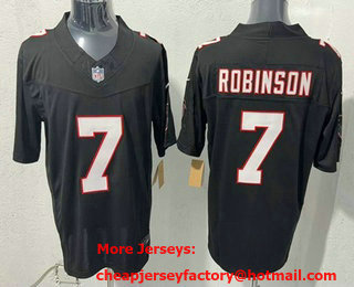 Men's Atlanta Falcons #7 Bijan Robinson Limited Black FUSE Vapor Jersey