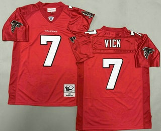 Men's Atlanta Falcons #7 Michael Vick Red 2003 Throwback Jersey