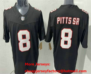 Men's Atlanta Falcons #8 Kyle Pitts Limited Black FUSE Vapor Jersey