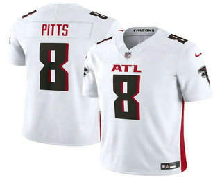 Men's Atlanta Falcons #8 Kyle Pitts White 2023 FUSE Vapor Limited Stitched Jersey