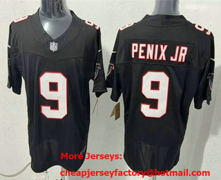 Men's Atlanta Falcons #9 Michael Penix Jr Limited Black FUSE Vapor Jersey 01