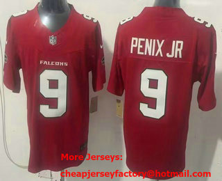 Men's Atlanta Falcons #9 Michael Penix Jr Limited Red FUSE Vapor Jersey