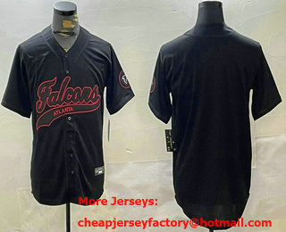 Men's Atlanta Falcons Blank Black Cool Base Stitched Baseball Jersey