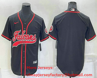 Men's Atlanta Falcons Blank Black Stitched MLB Cool Base Nike Baseball Jersey