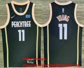 Men's Atlanta Hawks #11 Trae Young Black 2026 City Icon Sponsor Swingman Jersey