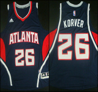 Men's Atlanta Hawks #26 Kyle Korver Revolution 30 Swingman 2014 New Navy Blue Jersey