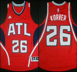 Men's Atlanta Hawks #26 Kyle Korver Revolution 30 Swingman 2014 New Red Jersey