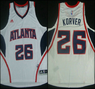 Men's Atlanta Hawks #26 Kyle Korver Revolution 30 Swingman 2014 New White Jersey