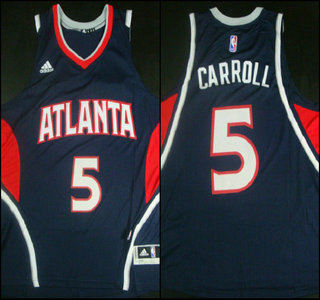 Men's Atlanta Hawks #5 DeMarre Carroll Revolution 30 Swingman 2014 New Navy Blue Jersey