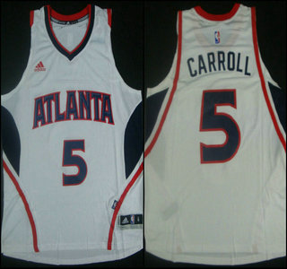 Men's Atlanta Hawks #5 DeMarre Carroll Revolution 30 Swingman 2014 New White Jersey