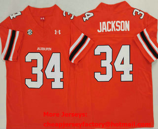 Men's Auburn Tigers #34 Bo Jackson Orange FUSE College Football Jersey