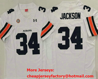 Men's Auburn Tigers #34 Bo Jackson White FUSE College Football Jersey
