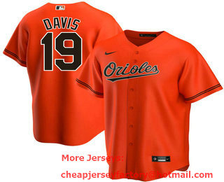 Men's Baltimore Orioles #19 Chris Davis Orange Stitched MLB Cool Base Nike Jersey