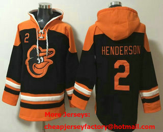 Men's Baltimore Orioles #2 Gunnar Henderson Black Ageless Must Have Lace Up Pullover Hoodie