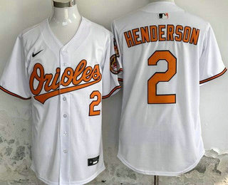 Men's Baltimore Orioles #2 Gunnar Henderson White Limited Jersey
