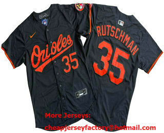 Men's Baltimore Orioles #35 Adley Rutschman Black Limited Jersey