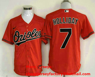Men's Baltimore Orioles #7 Jackson Holliday Orange Cool Base Jersey