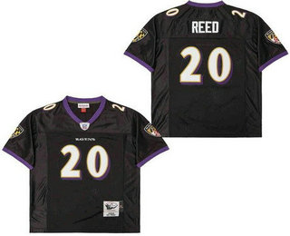 Men's Baltimore Ravens #20 Ed Reed Black 2004 Throwback Jersey
