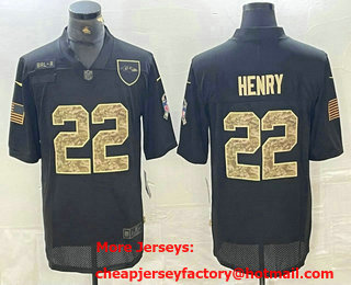 Men's Baltimore Ravens #22 Derrick Henry Black Camo 2020 Salute To Service Stitched NFL Nike Limited Jersey