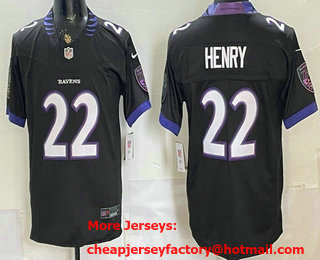 Men's Baltimore Ravens #22 Derrick Henry Limited White FUSE Vapor Jersey