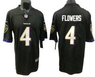 Men's Baltimore Ravens #4 Zay Flowers Black 2023 Vapor Untouchable Stitched Nike Limited Jersey