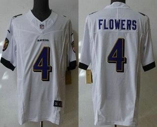 Men's Baltimore Ravens #4 Zay Flowers Limited White FUSE Vapor Jersey